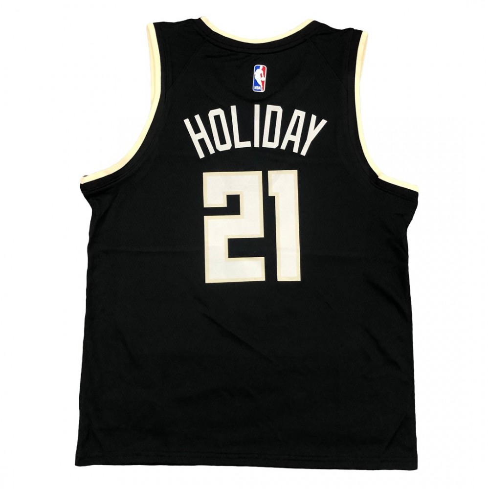 Men's Milwaukee Bucks Jrue Holiday #21 Jordan Black 2020/21 Swingman Jersey - Statement Edition-Pro Kit Vault | Brand New 26/27 Sports Jerseys